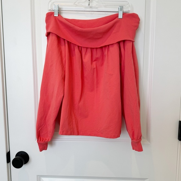 Anthropologie Maeve Pink Off-The-Shoulder Pullover - Picture 3 of 9